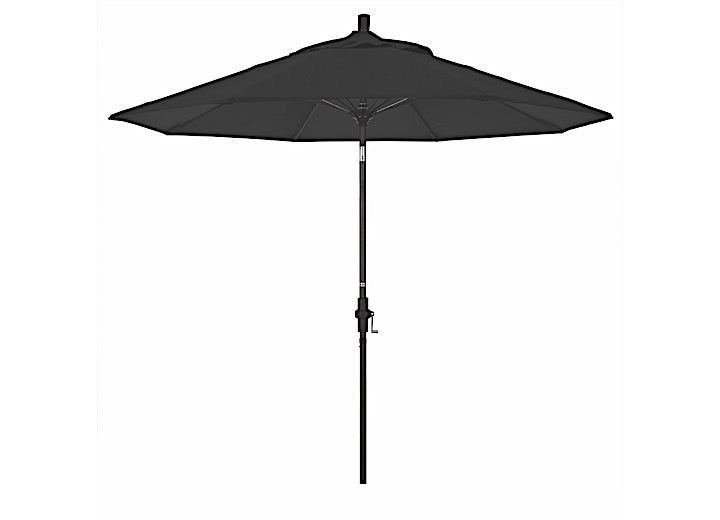 California Umbrella Sun Master Series 9 ft. Patio Umbrella - Black Sunbrella / Bronze