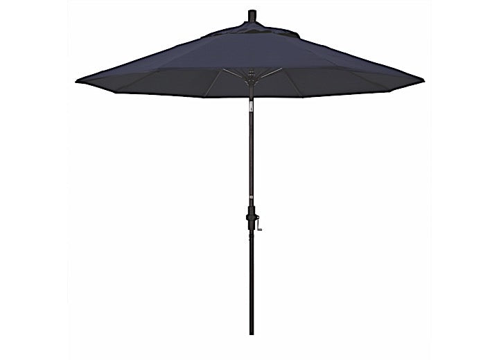 California Umbrella Sun Master Series 9 ft. Patio Umbrella - Navy Sunbrella / Bronze
