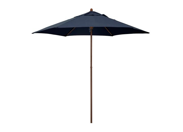 California Umbrella Astella Mow Series 9 ft. Economy Market Umbrella – Navy Blue / Wood Grain