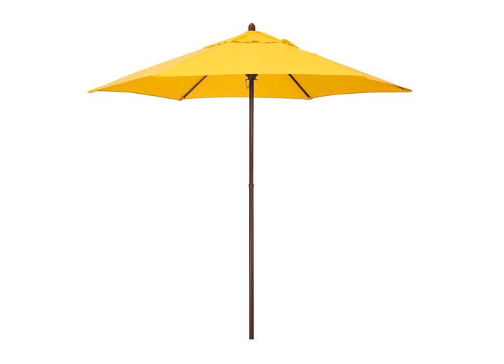 California Umbrella Astella Mow Series 9 ft. Economy Market Umbrella – Yellow / Wood Grain