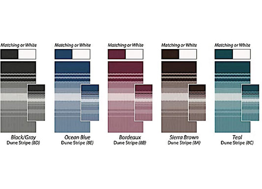 Carefree of Colorado RV AWNING VINYL FABRIC 19FT 2IN, TEAL DUNE STRIPE, WHT WEATHERGUARD