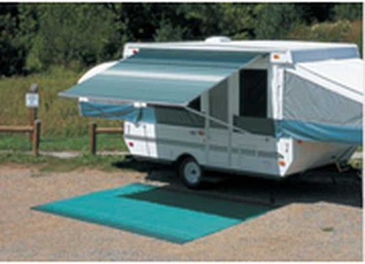 Carefree of Colorado CAMPOUT 9'10"L X 8'2"EXT. BORDEAUX DUNE STRIPED VINYL MANUAL PATIO AWNING