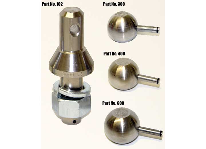 Convert-A-Ball Nickel-Plated Hitch Ball & Shank Set w/ 1" Regular Shank & 1-7/8", 2", & 2-5/16" Balls