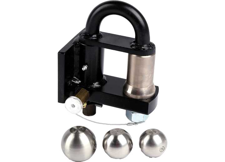 Convert-A-Ball Bolt-On Pintle Hitch with Stainless Steel 3-Ball Set