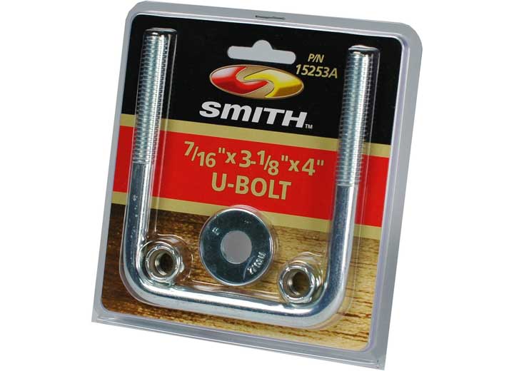 C.E. Smith Company PKG U-BOLT 7/16IN X 3-1/8IN X 4IN W/WASHERS & NUTS, SQUARE