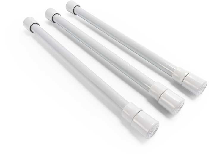 Camco Cupboard Bar (3-Pack) – Extends 10" to 17", Gray