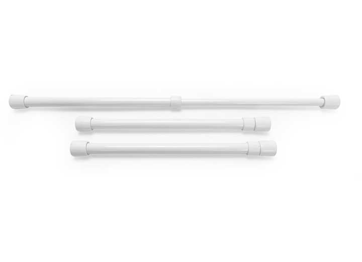 Camco Cupboard Bar (3-Pack) – Extends 10" to 17", White