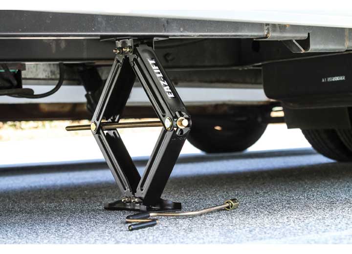 Camco EAZ-Lift Heavy Duty 20” Leveling Scissor Jack (2-Pack) with Drill Adapter – 5000 lb. Capacity