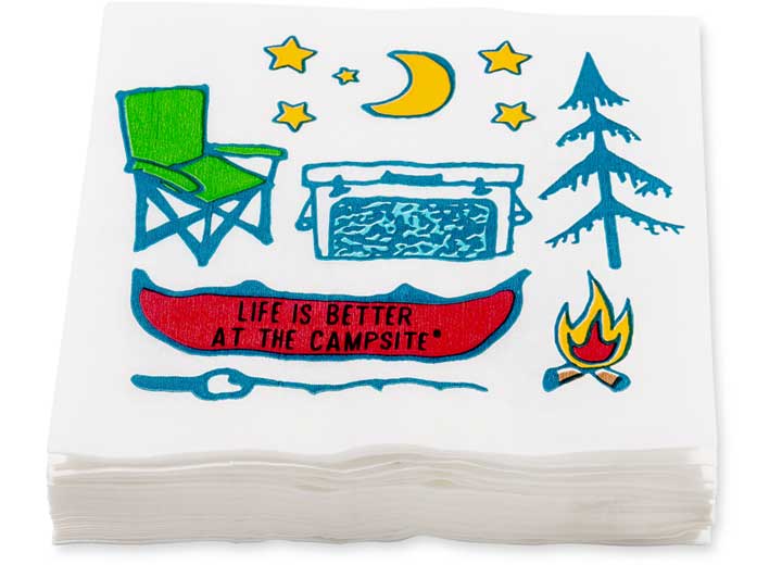 Camco LIFE IS BETTER AT THE CAMPSITE PAPER NAPKINS, CAMPSITE DESIGN