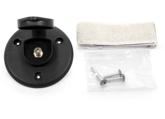 Camco COAXIAL CABLE PLATE W/LARGE CAP, SINGLE, BLACK