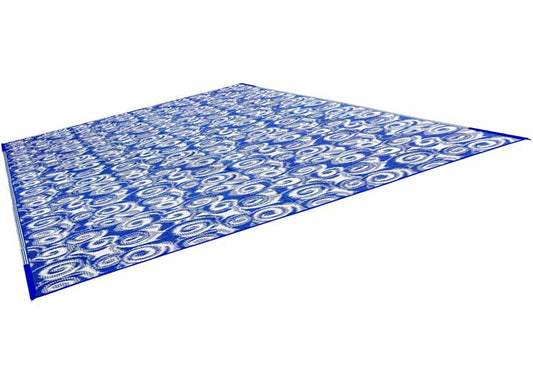 Camco Open Air Reversible Outdoor Mat - 8' x 16' Blue Swirl