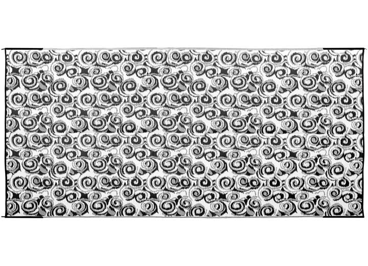 Camco Open Air Reversible Outdoor Mat - 8' x 16' Charcoal Swirl