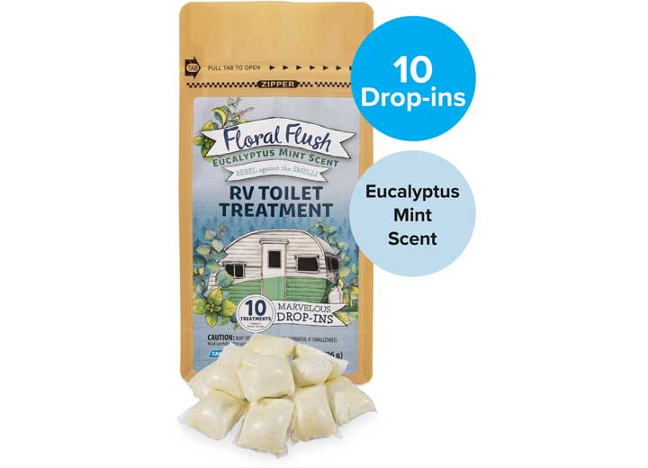 Camco FLORAL FLUSH, EUCALYPTUS MINT,DROP-INS, 10/BAG