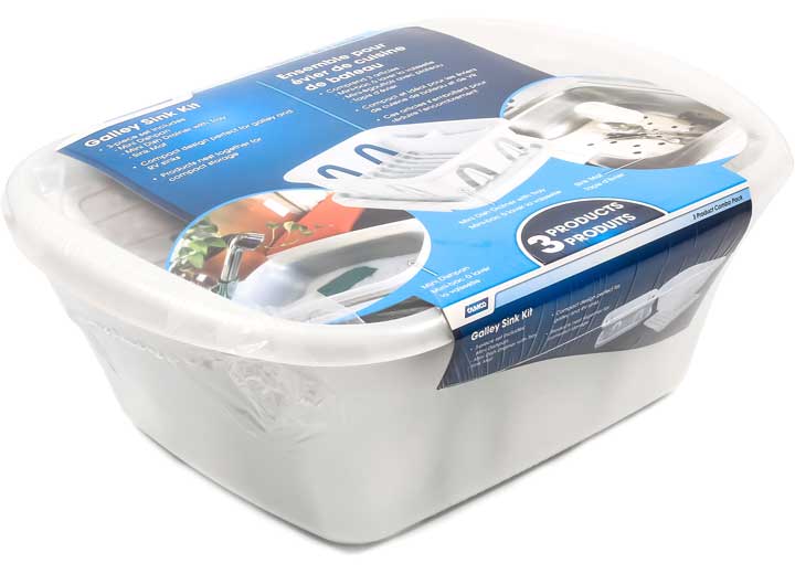 Camco SINK KIT W/DISH DRAINER, DISH PAN & SINK MAT