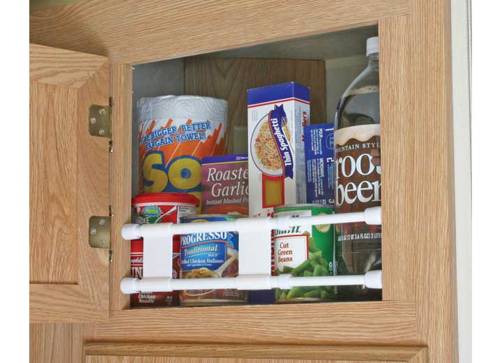 Camco Double Cupboard Bar – Extends 10" to 17", White
