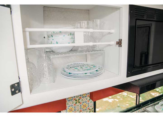Camco Double Refrigerator Bar - Extends 19" to 34", White