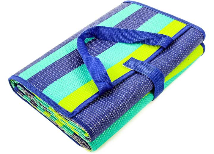 Camco Handy Mat - 60" x 78" Blue/Turquoise/Green Stripes