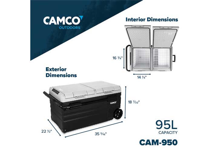 CAMCO PORTABLE REFRIGERATOR - CAM-950, 95 LITER, 12V/110V