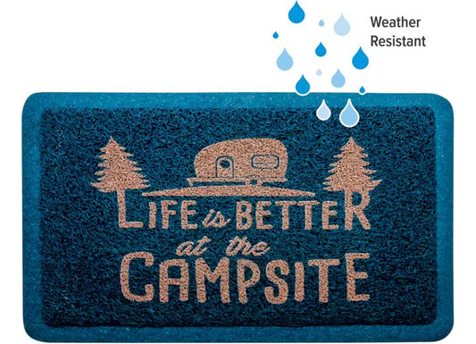 Camco Life Is Better At The Campsite Scrub Mat - Blue/Orange