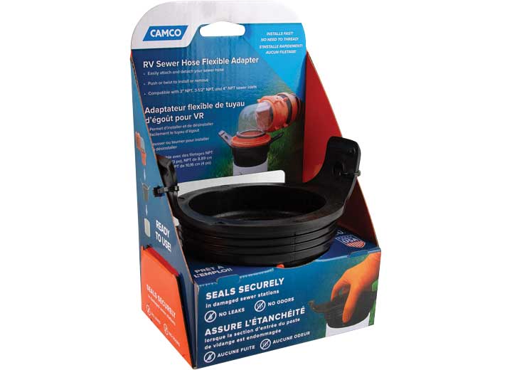 Camco SEWER HOSE SEAL, FLEXIBLE 3-IN-1 (E/F)