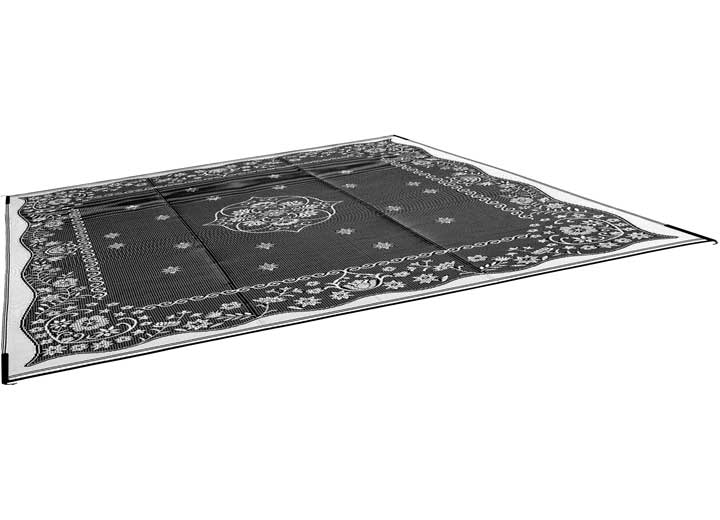 Camco Open Air Reversible Outdoor Mat - 9' x 12' Charcoal Oriental