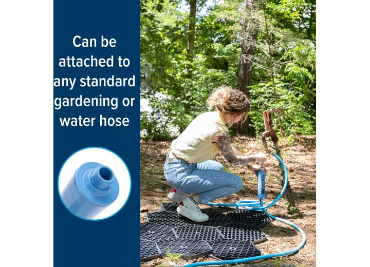 Camco TastePURE KDF/Carbon Water Filter with Flexible Hose Protector