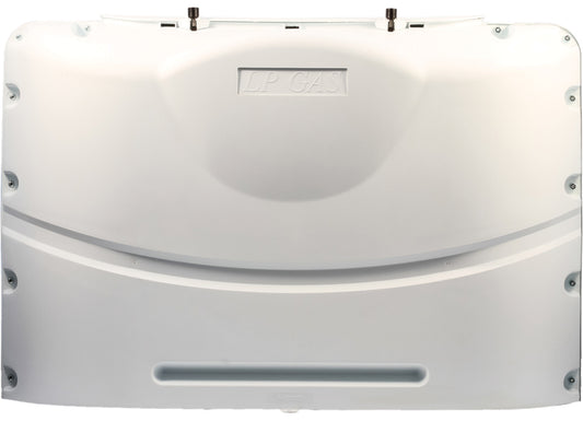 Camco RV Propane Tank Cover for two 20 lb. Steel Tanks – Polar White