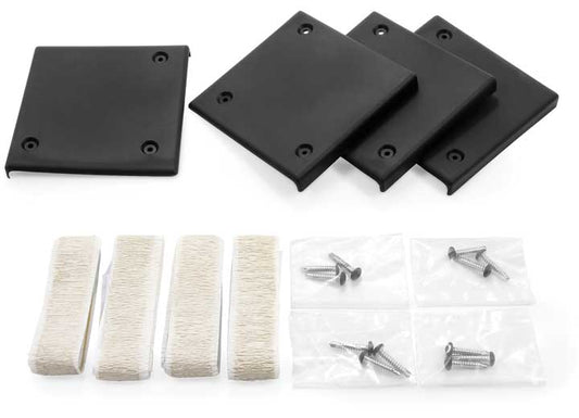 Camco SLIDE OUT CORNER PLATES, BLACK, SET OF 4