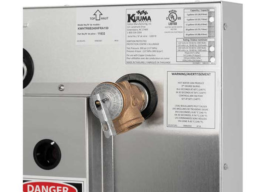 Camco 6 GAL ELECTRIC WATER HEATER, 240V (L1&L2 WIRING) REAR HEAT EXCH,FR/BACK MOUNT