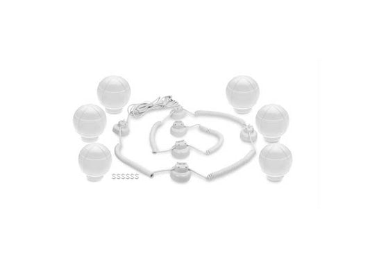 Camco Outdoor Globe Lights - 6 White Globes, White Cord