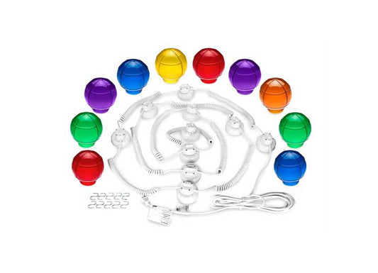 Camco Outdoor Globe Lights - 10 Multicolor Globes, White Cord