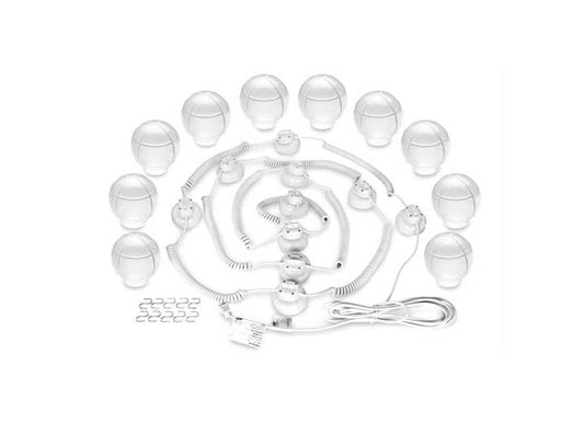 Camco Outdoor Globe Lights - 10 Clear Globes, White Cord