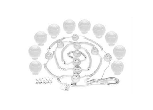 Camco Outdoor Globe Lights - 10 White Globes, White Cord