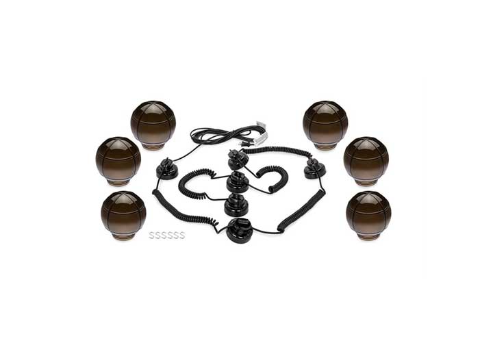 Camco Outdoor Globe Lights - 6 Bronze Globes, Black Cord