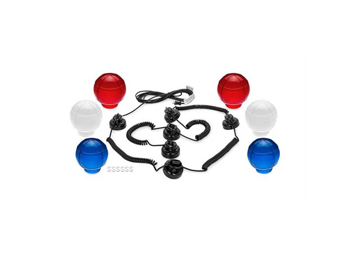 Camco Outdoor Globe Lights - 6 Patriotic Globes, Black Cord