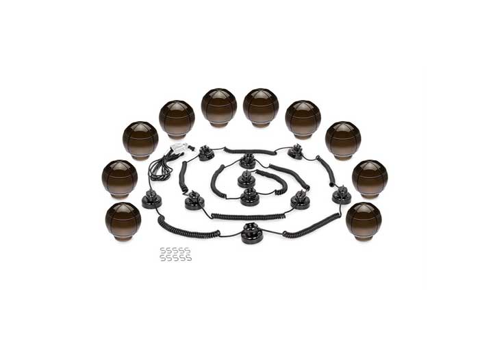 Camco Outdoor Globe Lights - 10 Bronze Globes, Black Cord