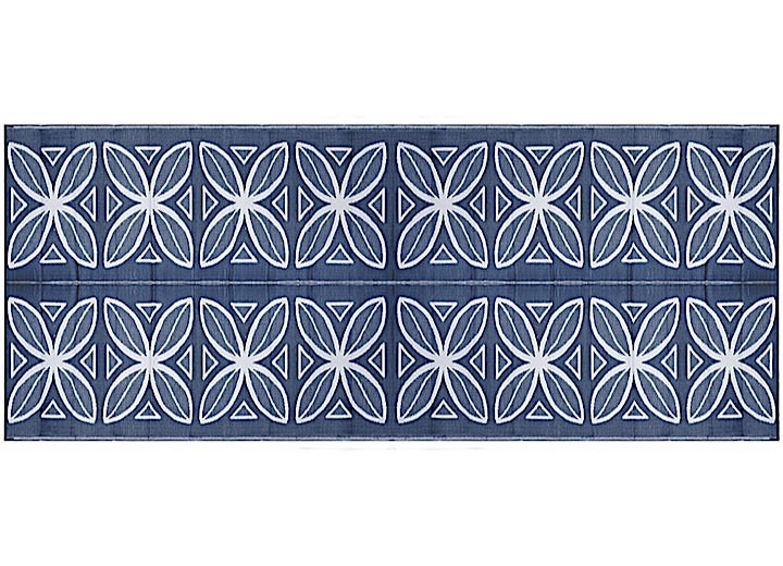 Camco Open Air Reversible Outdoor Mat - 8' x 20' Blue Botanical