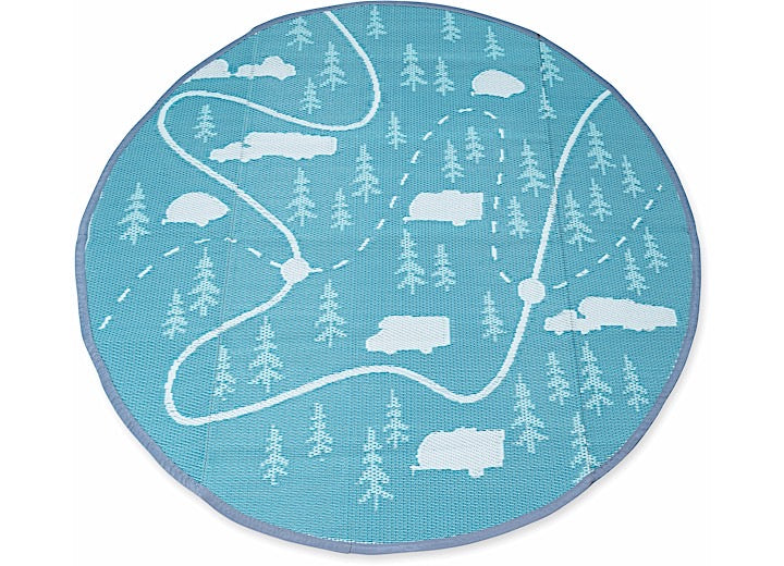 Camco 72" Round Outdoor Mat - RV Map Design