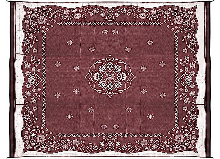 Camco Open Air Reversible Outdoor Mat - 9' x 12' Burgundy Oriental