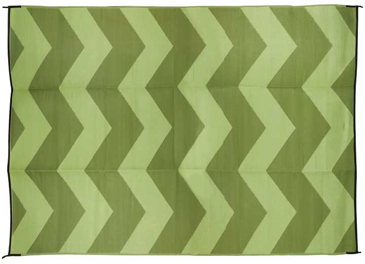 Camco Open Air Reversible Outdoor Mat - 9' x 12' Green Chevron