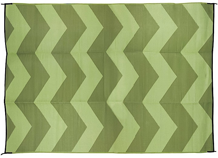 Camco Open Air Reversible Outdoor Mat - 6' x 9' Green Chevron