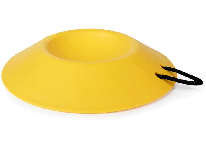 Camco RV Wheel Dock for Trailer Tongue Wheel - Yellow (Bilingual)