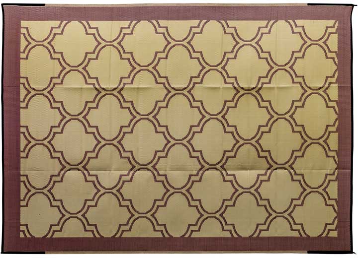 Camco Open Air Reversible Outdoor Mat - 9' x 12' Brown/Tan Lattice