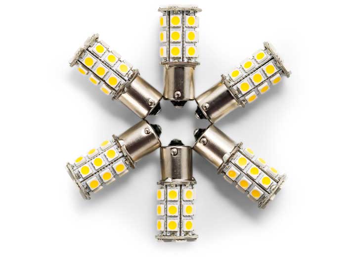 Camco LED - 1156/1141/1073/93 (BA15S) 27-LED 285LM,BRIGHTWHIT(6PK)