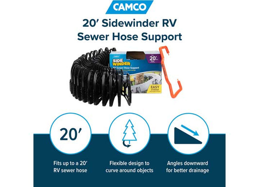 Camco Sidewinder Sewer Hose Support - 20 ft.