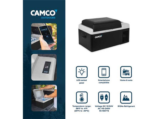 CAMCO PORTABLE REFRIGERATOR - CAM-200, 20 LITER, 12V/110V