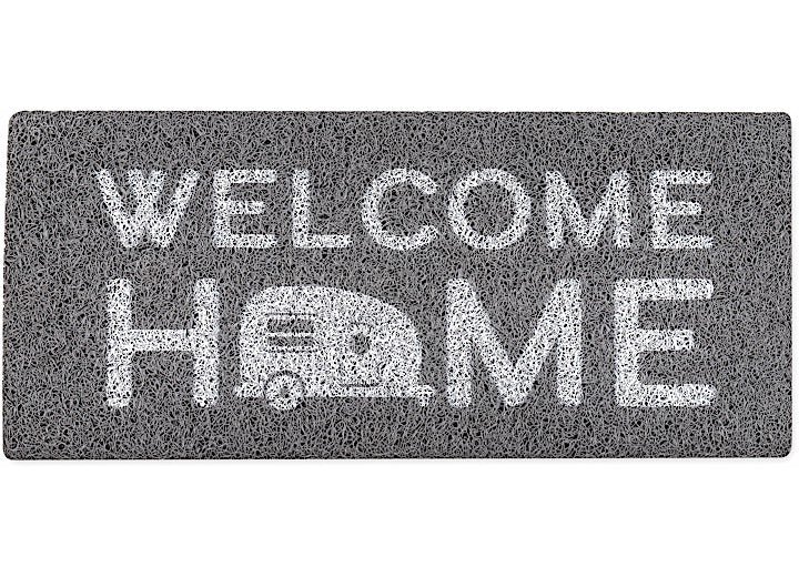 Camco LIFE IS BETTER AT THE CAMPSITE-STEP RUG, PVC SCRUB, 22IN X 23IN GRAY, WELCOME HOME