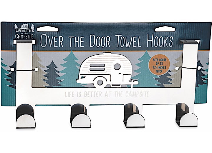 Camco LIFE IS BETTER AT THE CAMPSITE-OVER DOOR TOWEL HANGER