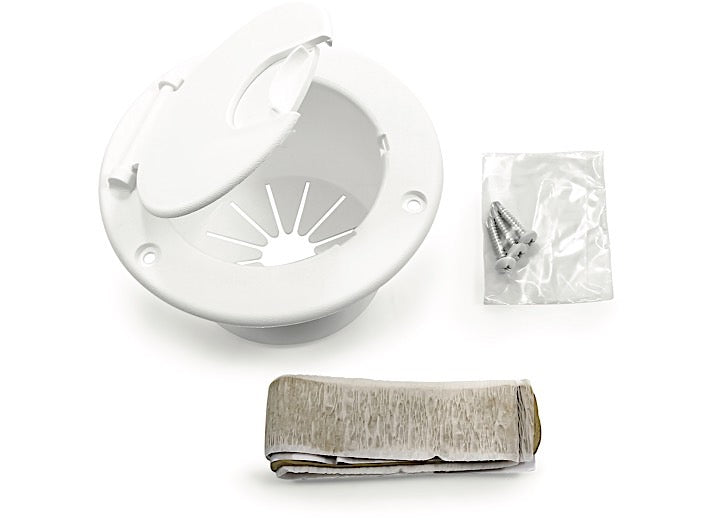 Camco ELECTRIC CABLE HATCH W/BACK, WHITE