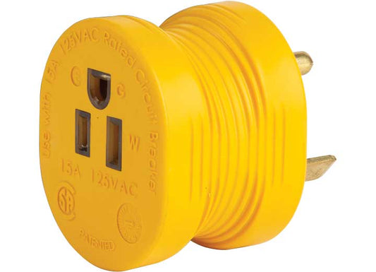 Camco 30M/15F AMP POWERGRIP ADAPTER 125V/1875W, BULK, CSA